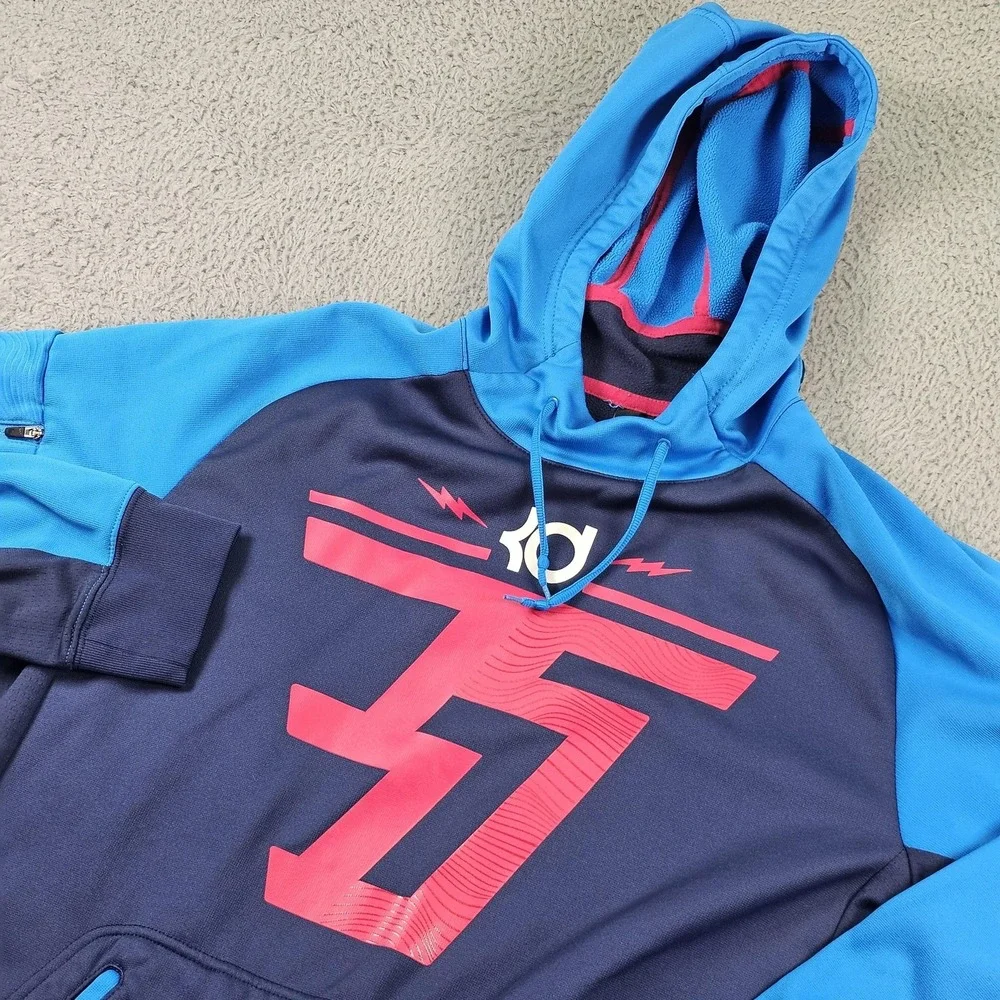 Nike KD Therma-FIT‎ Hoodie Mens Large Blue Navy Pullover Basketball 618299-410